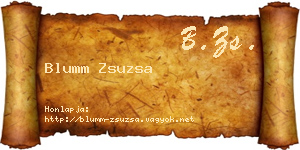 Blumm Zsuzsa névjegykártya